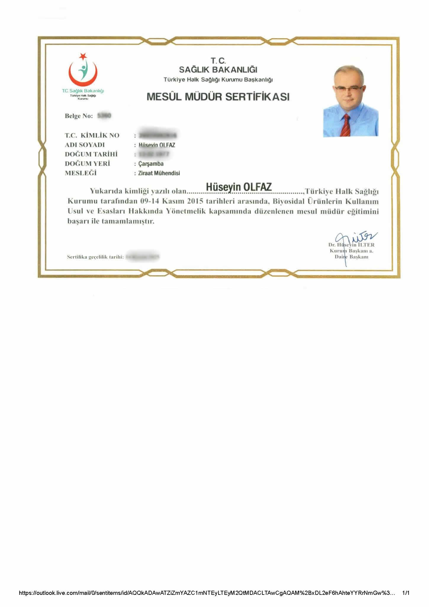 Mesul Müdürlük Sertifikası